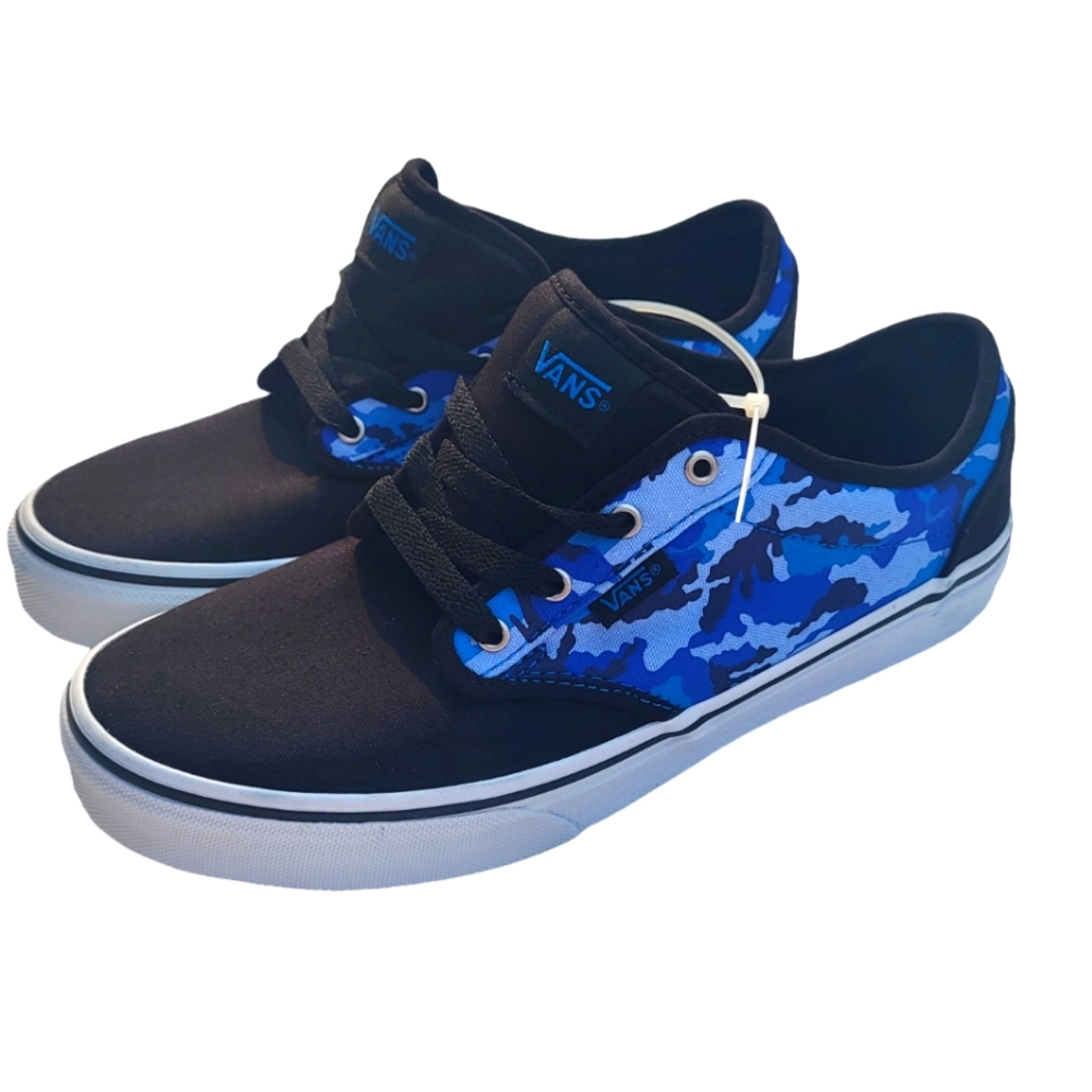 Vans size 5 NWOT Atwood‎ camo black blue lace up sneakers